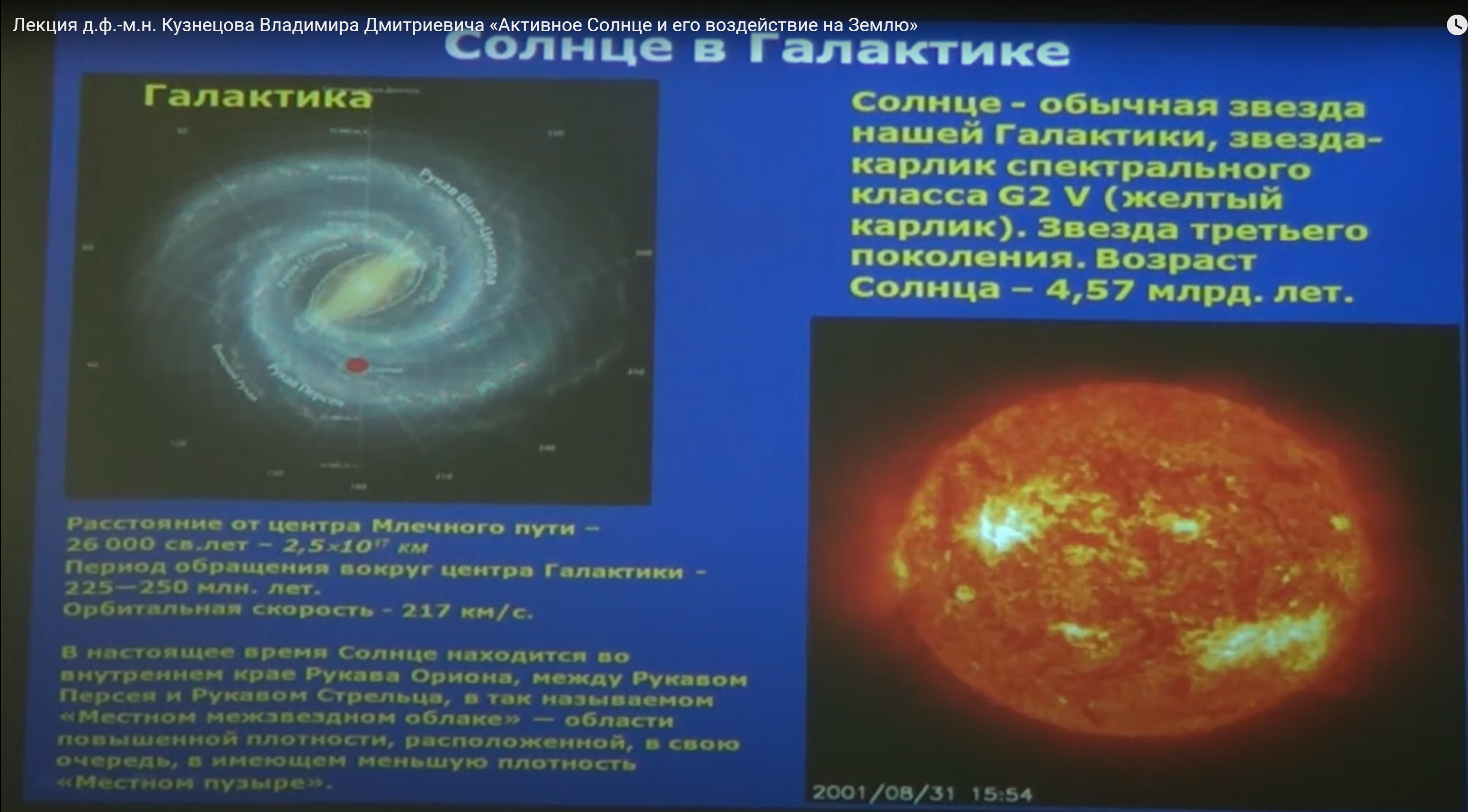 Владимир Кузнецов: Активное Солнце и его воздействие на Землю