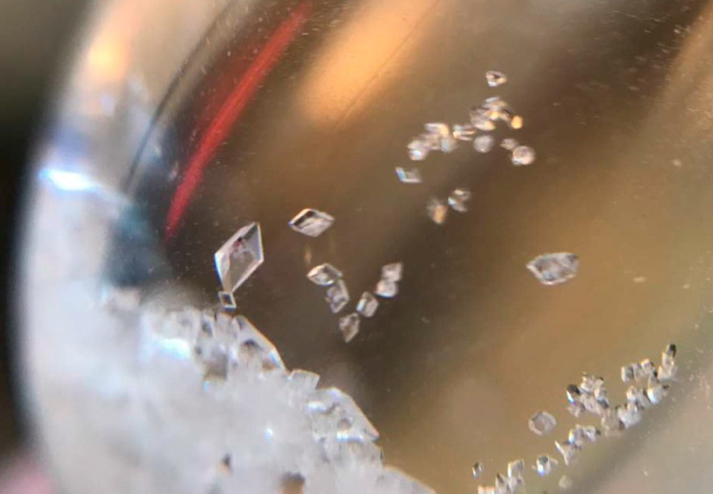 Кристаллы комплекса магния с фуранкарбоновой кислотой и бипиридином (автор иллюстрации – к.х.н. Ямбулатов Дмитрий).