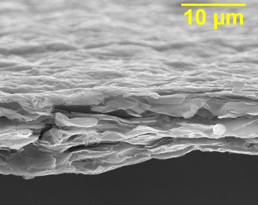 Микрофотография торца пленки из максенов. Источник: Николай Горшков.