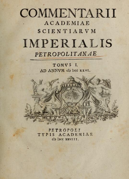 Commentarii Academiae scientiarum imperialis Petropolitanae. Natural History Museum Library, London.