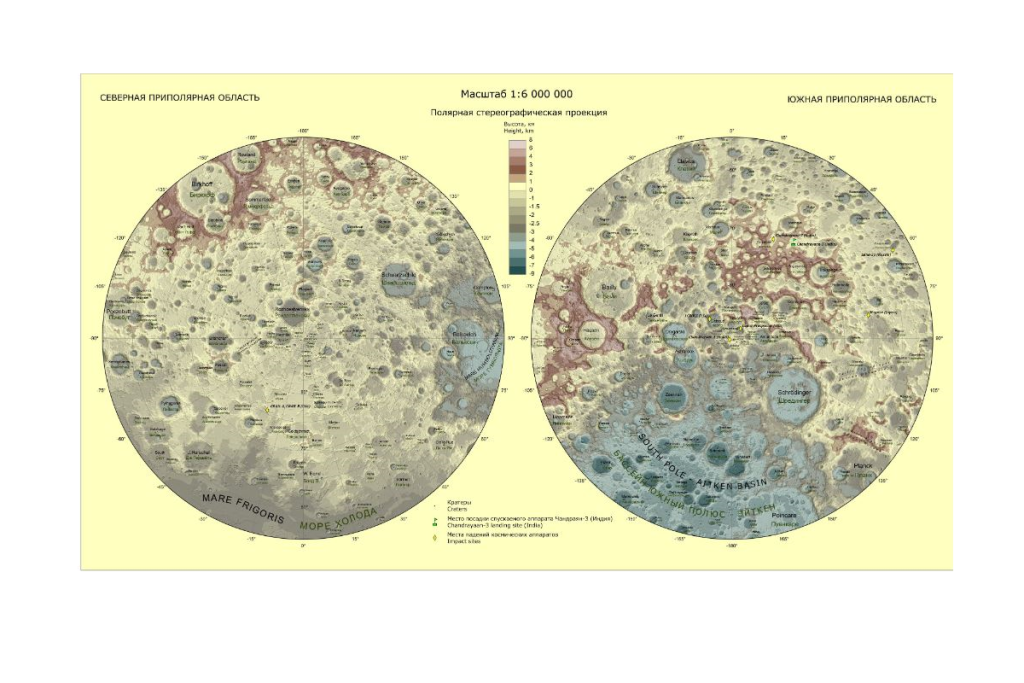 Новая детальная карта приполярных областей Луны и обзор будущих лунных миссий
