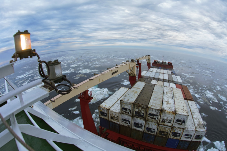 Вид с грузового судно в Карском море