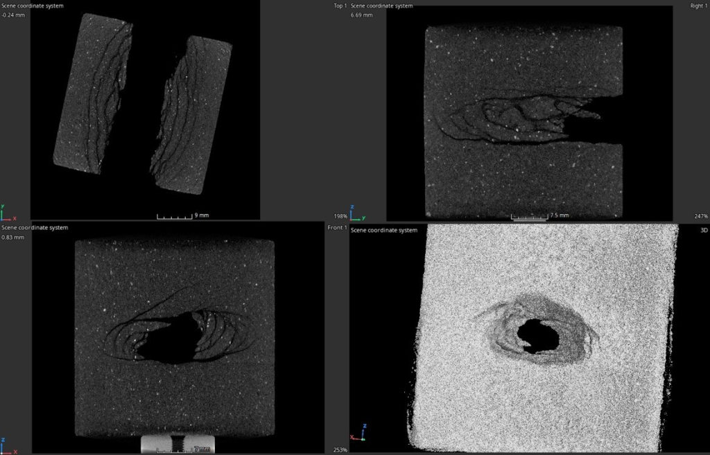 Изучение процессов разрушения на микротомографе