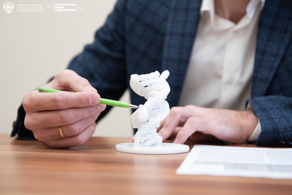  Фрагмент полученной производной нуклеиновой кислоты, напечатанный на 3D-принтере