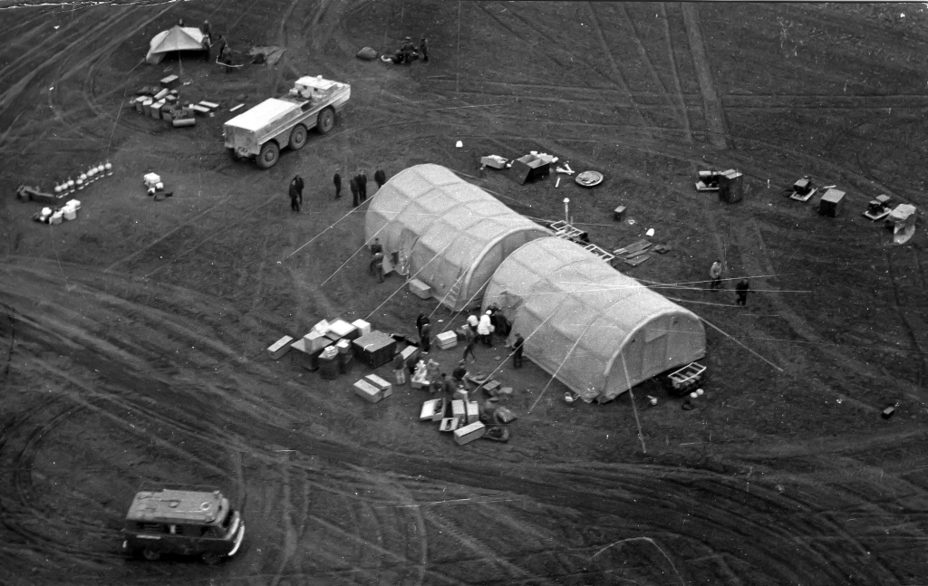 Первый вариант медико-эвакуационного комплекса ИМБП, разворачиваемого на месте приземления спускаемого аппарата, 1972 г.