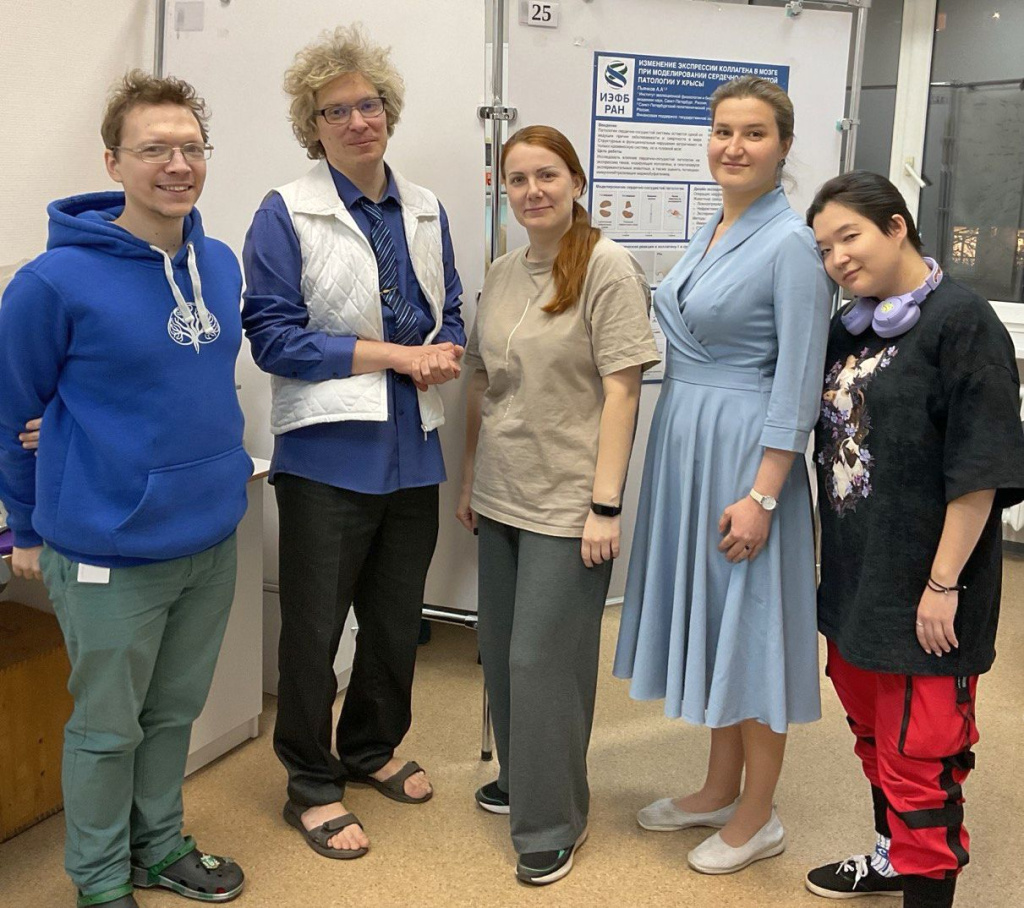 Сотрудники Междисциплинарной лаборатории нейробиологии ИЭФБ РАН: Алексей Куликов, Александр Шварц, Анна Коваленко, Дарья Мешалкина, Валерия Велигура