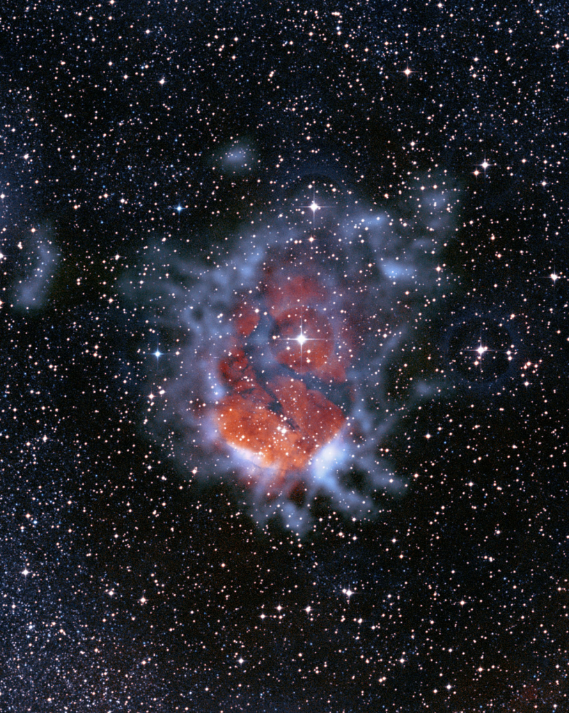 Рисунок 5. RCW120. Источник: ESO/APEX/DSS2/SuperCosmos/Deharveng(LAM)/Zavagno(LAM).